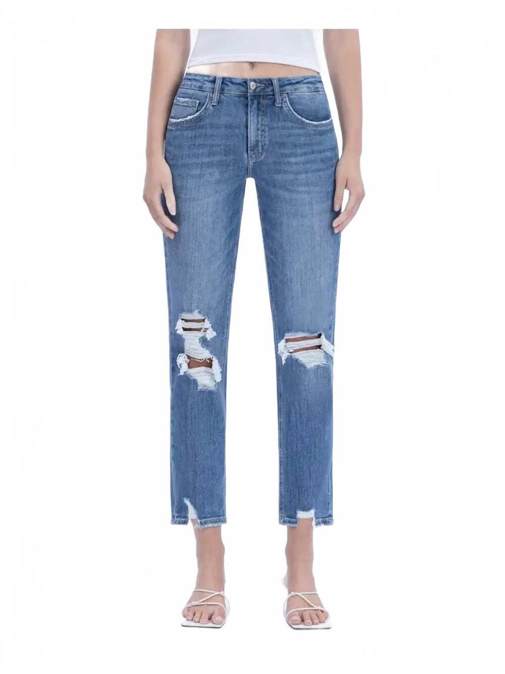 NEW VERVET BY FLYING MONKEY high rise distressed boyfriend fit jeans in privileg